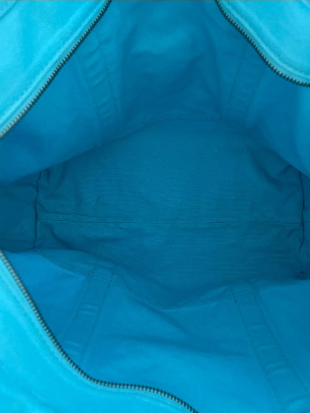 Polo Ralph Lauren  Light Blue Big Pony Zip Cotton Canvas Tote Bag RARE
